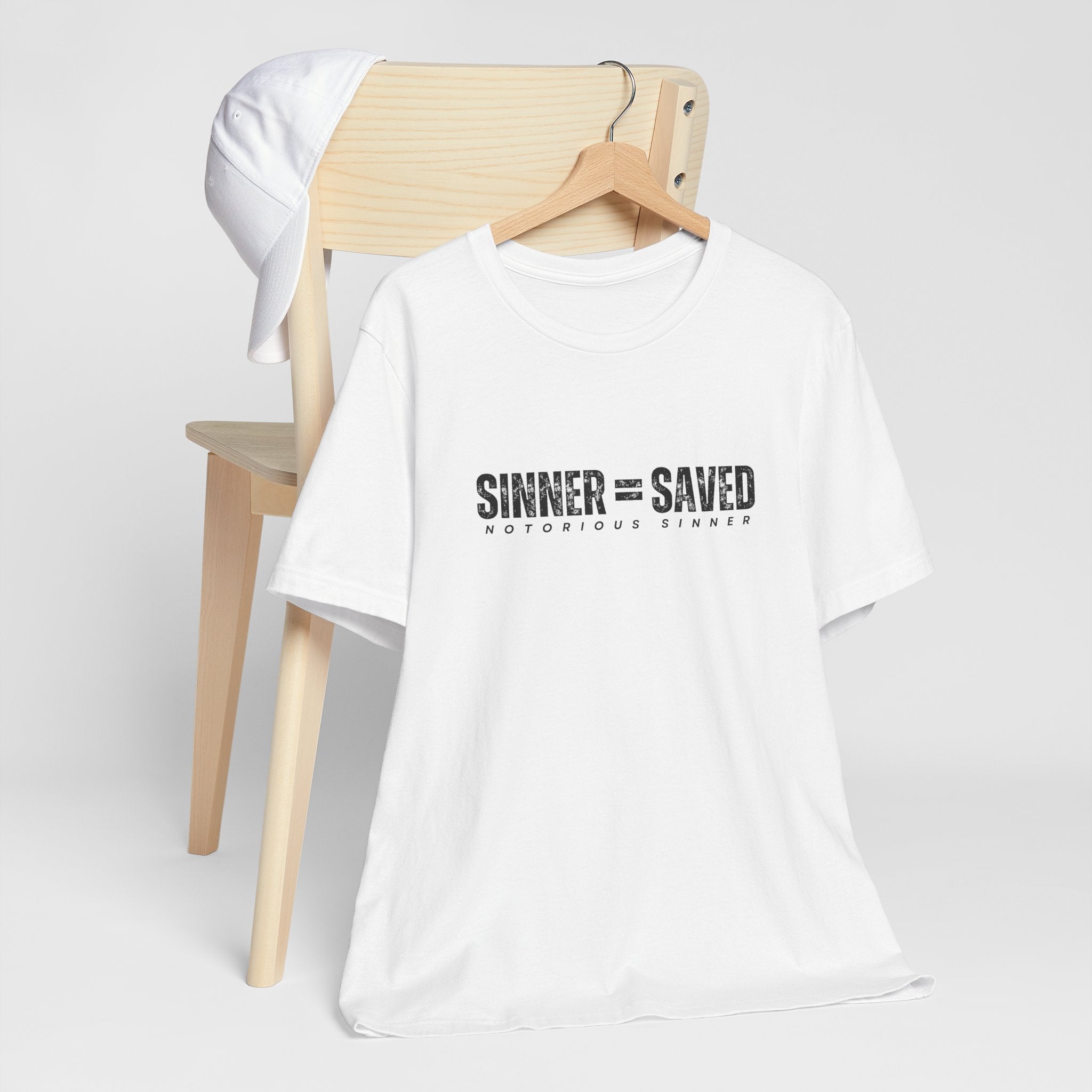 Sinner = Saved T‑Shirt — Notorious Sinner Christian Faith Tee