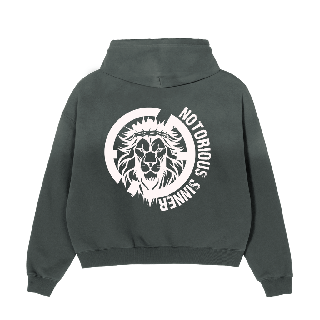 SINNER = SAVED™ – Frayed Sunfade Boxy Fleece Hoodie