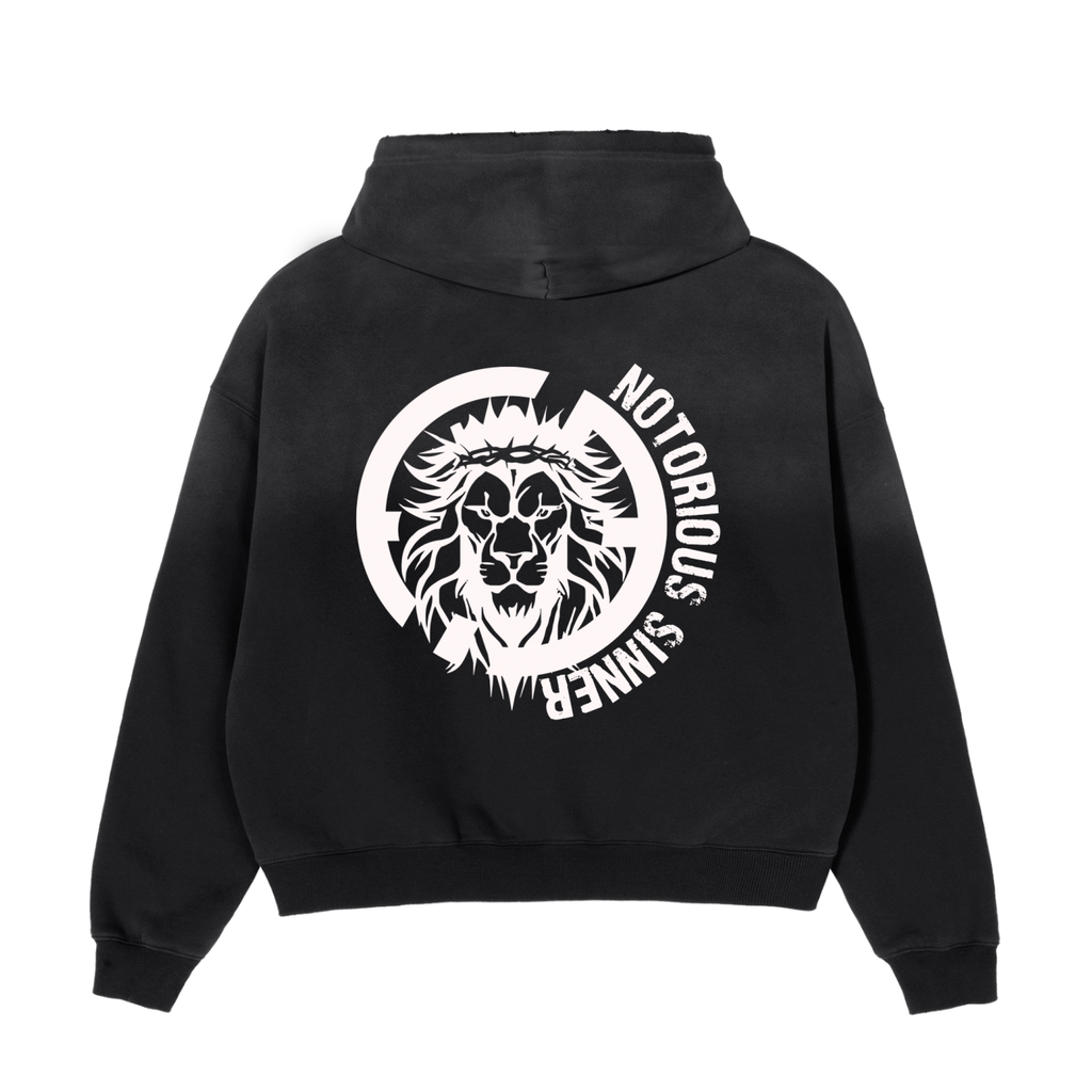 SINNER = SAVED™ – Frayed Sunfade Boxy Fleece Hoodie