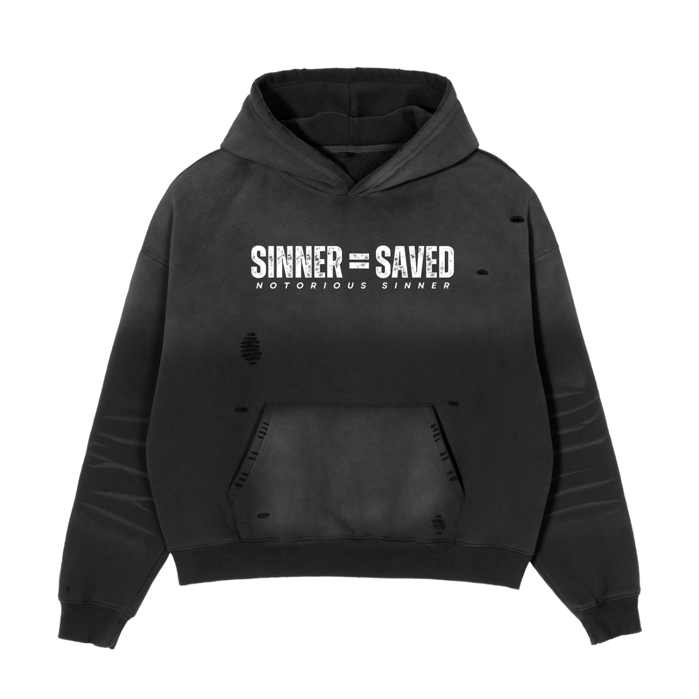 SINNER = SAVED™ – Frayed Sunfade Boxy Fleece Hoodie